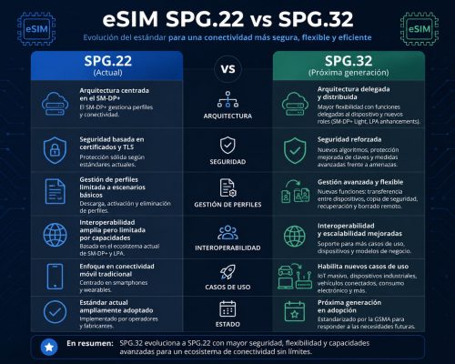 eSIM mucho más que una SIM virtual: de SPG.22 a SPG.32